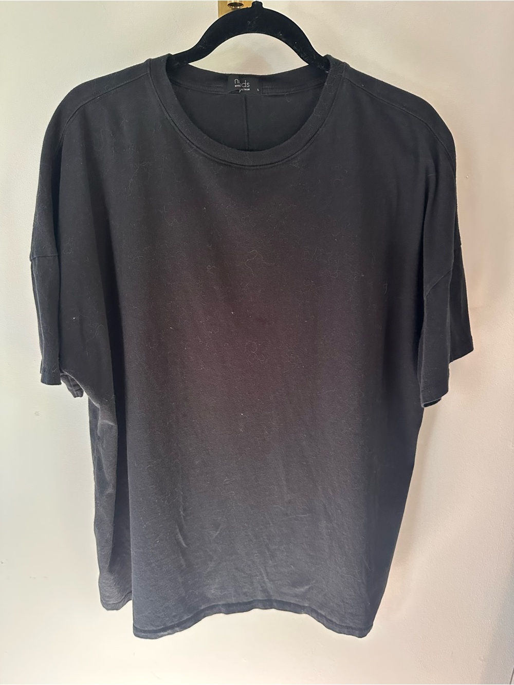 nuuds Oversized Black Tee Size L